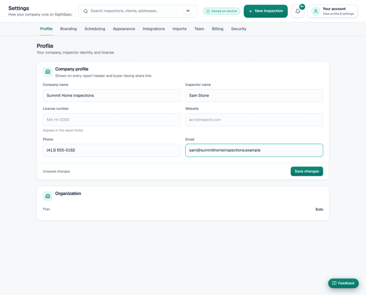 SightSpec desktop — The brand