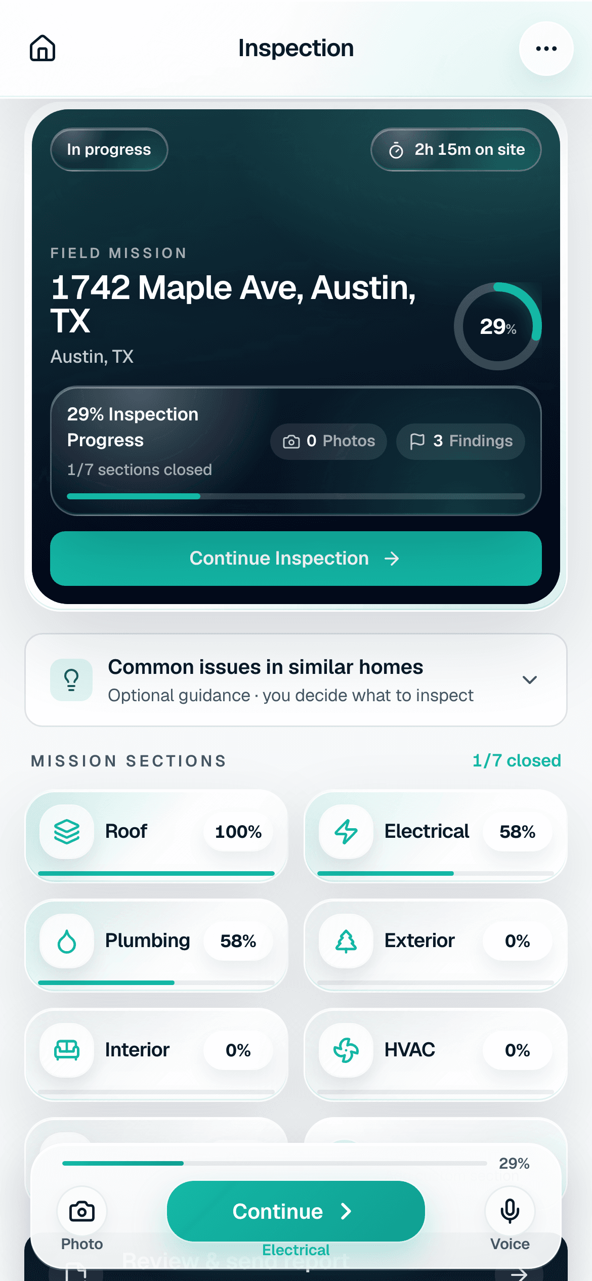 A live inspection in the SightSpec field app