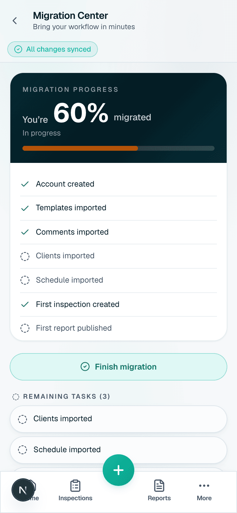 Migration progress